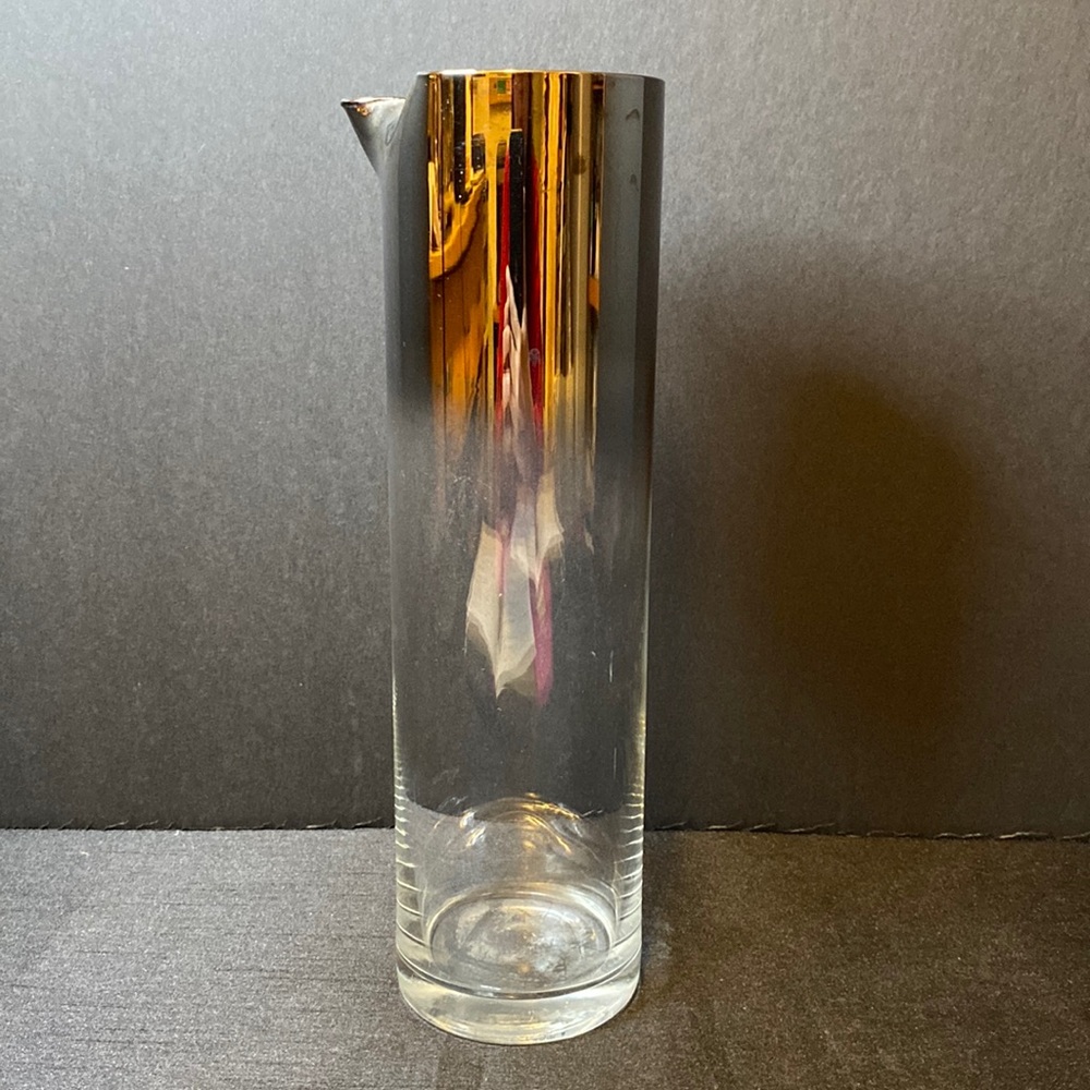 Vintage Cocktail Pitcher with Silver Fade Design
